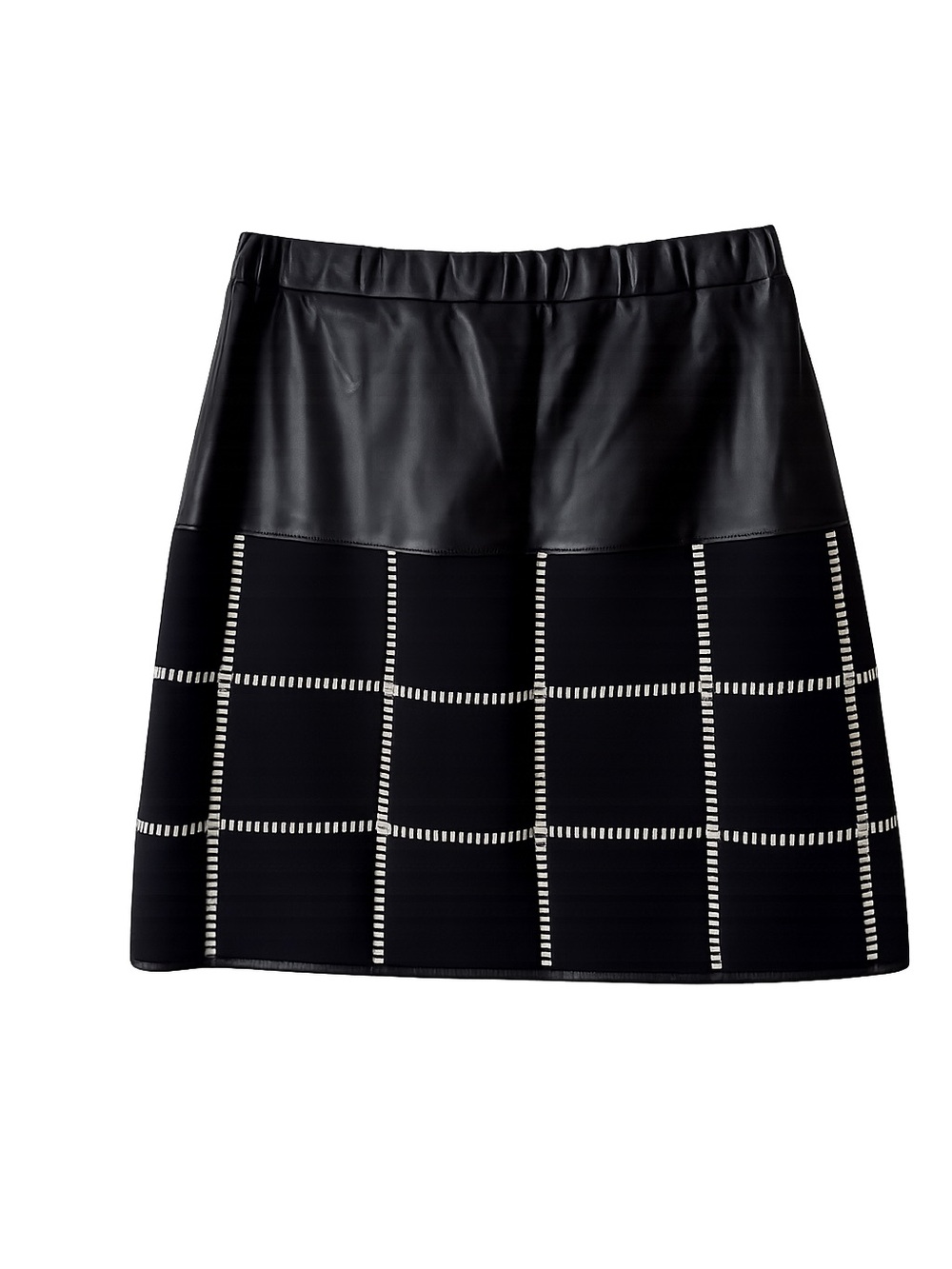 Sachin & Babi Black Faux Leather Windowpane Mini Skirt Women’s Size 4